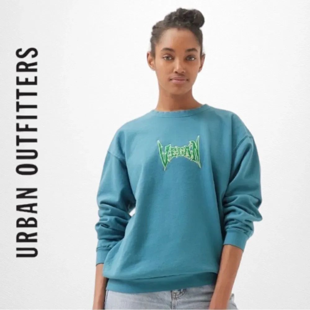 Project Social T UO Urban Outfitters Vegan Embroidered Pullover Sweatshirt NEW
